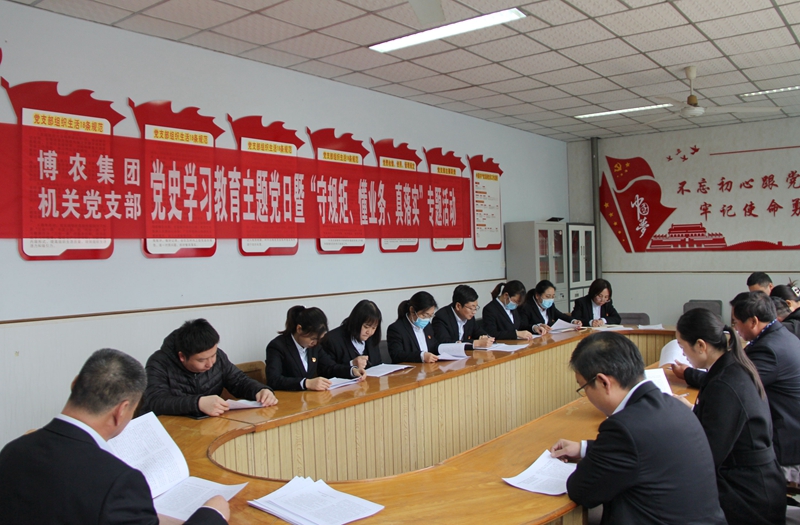 博農(nóng)集團機關(guān)黨支部扎實開展黨史學(xué)習(xí)教育工作、有序推進“守規(guī)矩、懂業(yè)務(wù)、真落實”專項活動